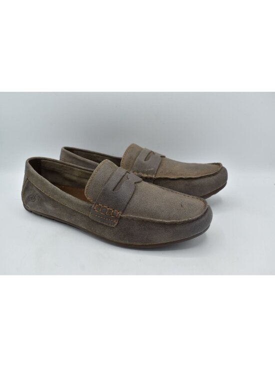 Born Mens Size 9.5 Andes Taupe Distressed Leather Slip On Moc Loafers Shoes main image 4